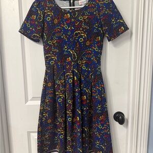 LuLaRoe Amelia Blue Paisley Midi Dress with pockets!